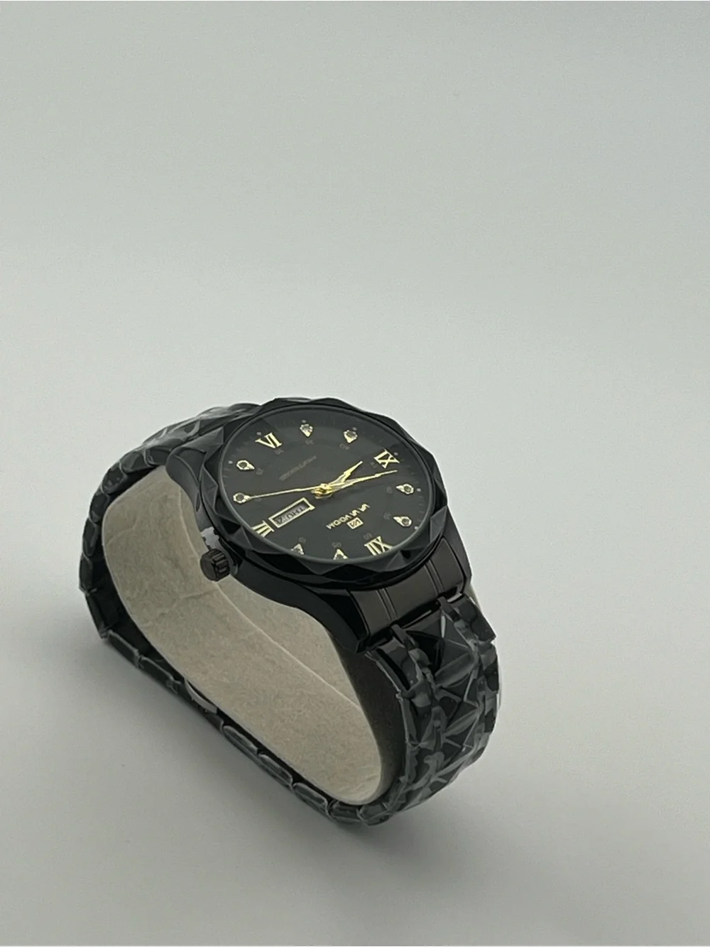 Va Va Voom Black and Gold Men's Dress Watch